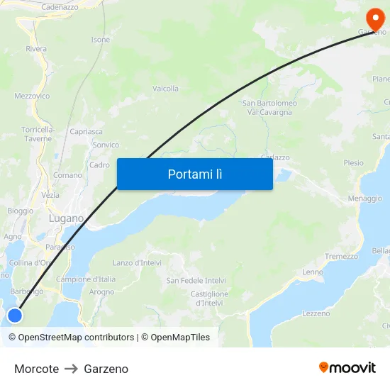 Morcote to Garzeno map