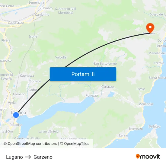 Lugano to Garzeno map