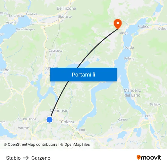 Stabio to Garzeno map