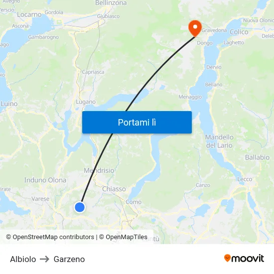 Albiolo to Garzeno map