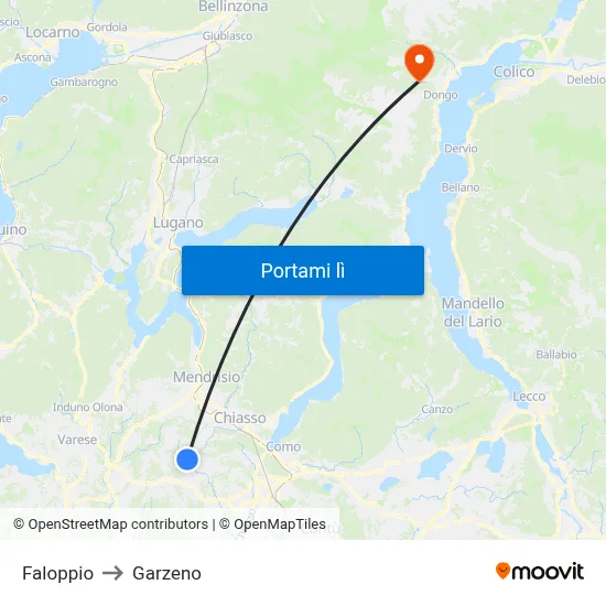 Faloppio to Garzeno map