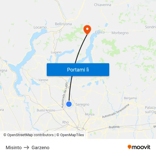 Misinto to Garzeno map