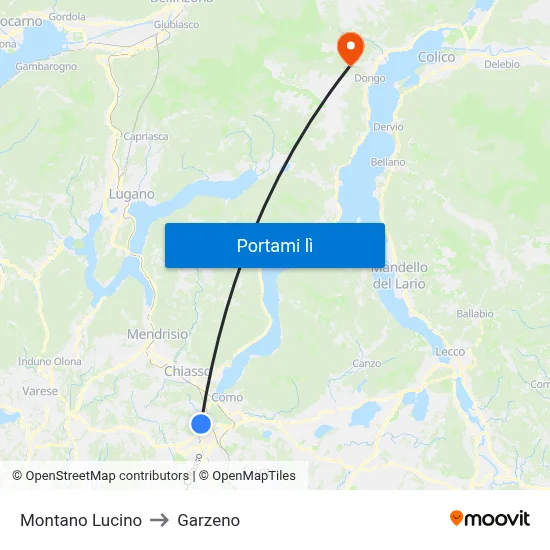 Montano Lucino to Garzeno map