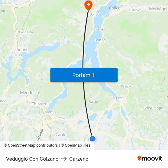 Veduggio Con Colzano to Garzeno map