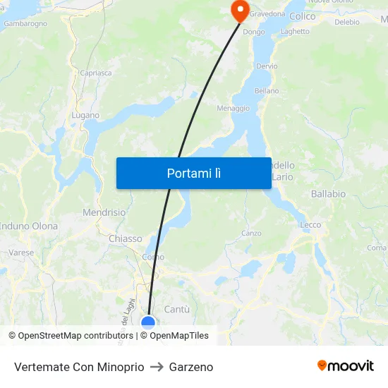 Vertemate Con Minoprio to Garzeno map