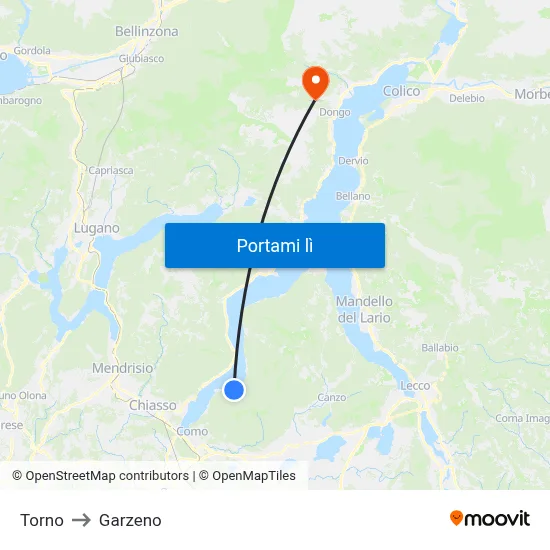 Torno to Garzeno map