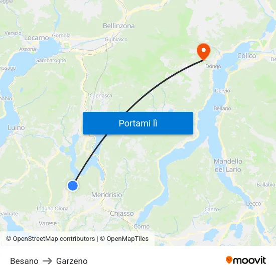 Besano to Garzeno map