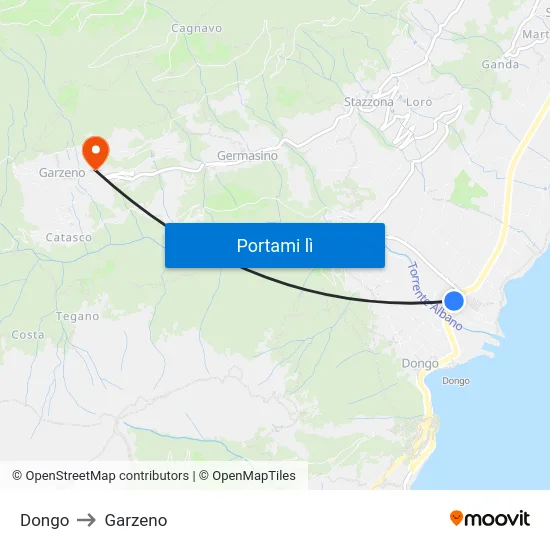 Dongo to Garzeno map