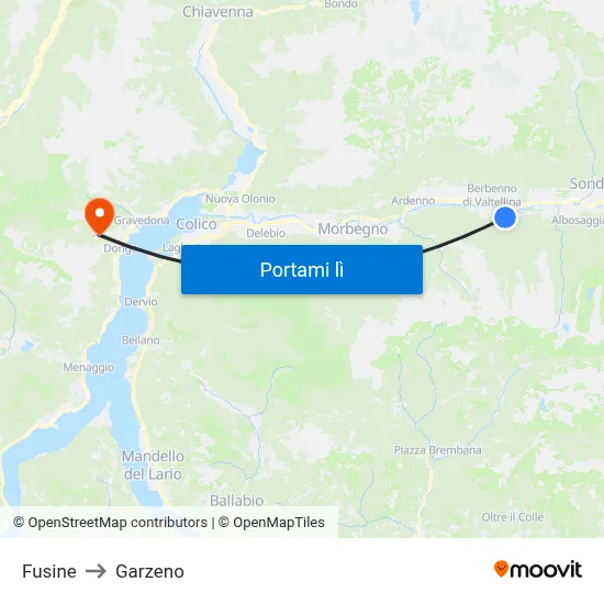 Fusine to Garzeno map
