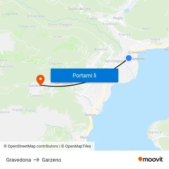 Gravedona to Garzeno map