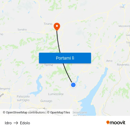 Idro to Edolo map