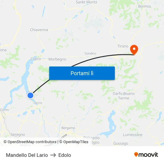 Mandello Del Lario to Edolo map
