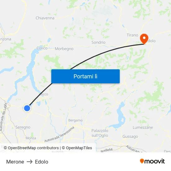 Merone to Edolo map
