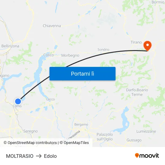 MOLTRASIO to Edolo map