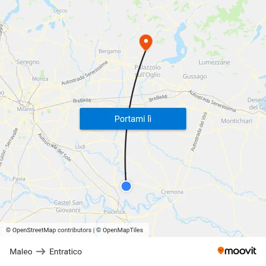 Maleo to Entratico map