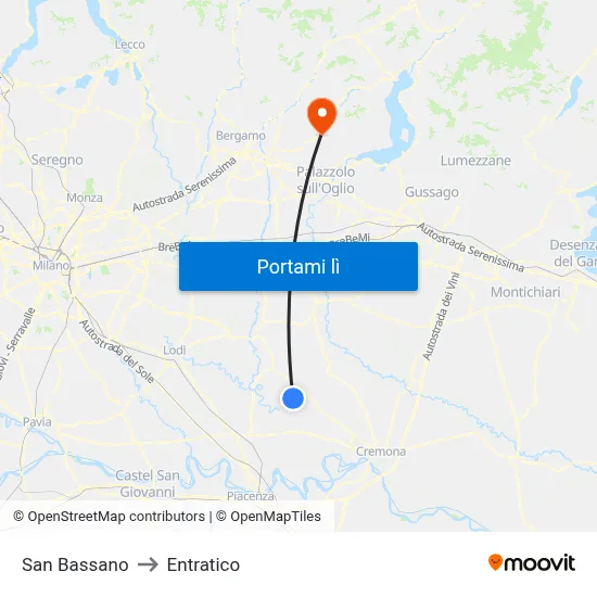 San Bassano to Entratico map