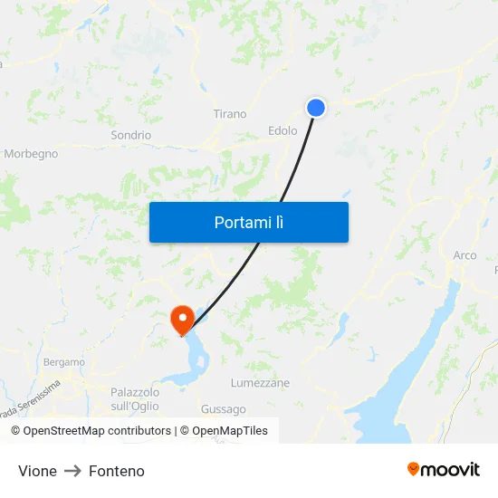 Vione to Fonteno map