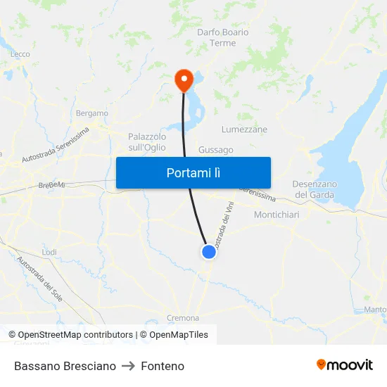 Bassano Bresciano to Fonteno map