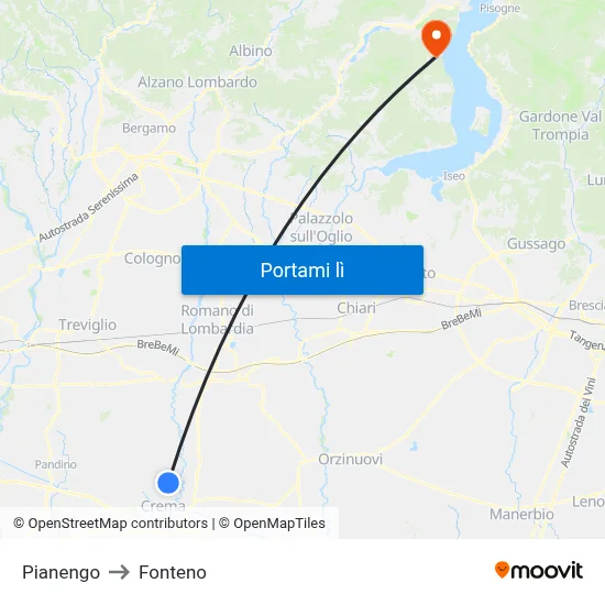 Pianengo to Fonteno map