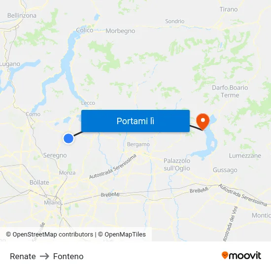 Renate to Fonteno map