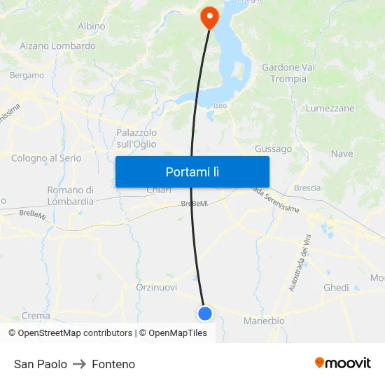 San Paolo to Fonteno map