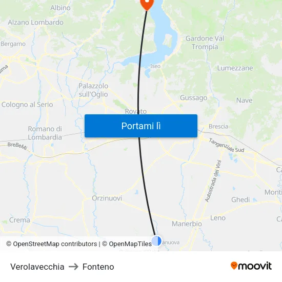 Verolavecchia to Fonteno map