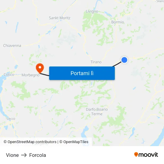 Vione to Forcola map