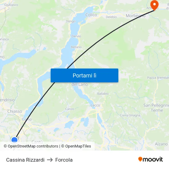 Cassina Rizzardi to Forcola map
