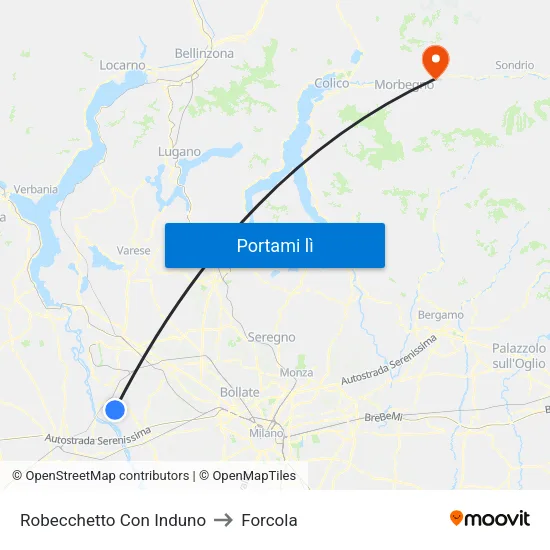 Robecchetto Con Induno to Forcola map