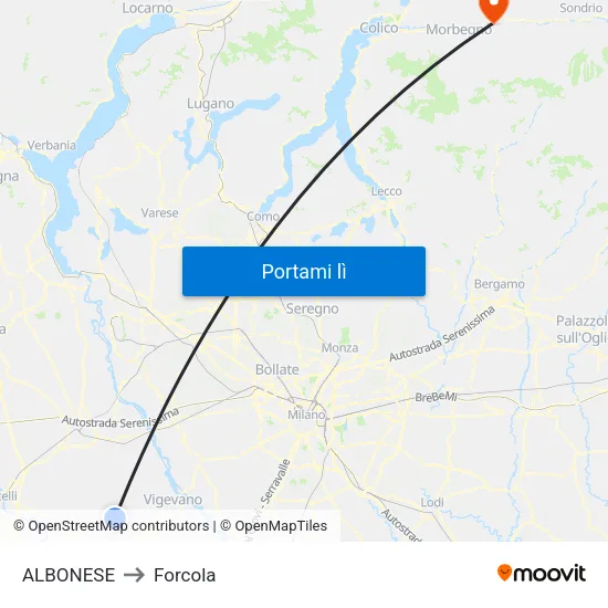 ALBONESE to Forcola map