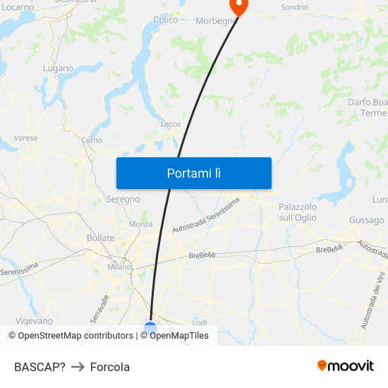 BASCAP? to Forcola map