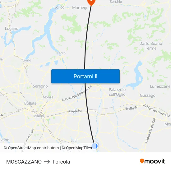 MOSCAZZANO to Forcola map