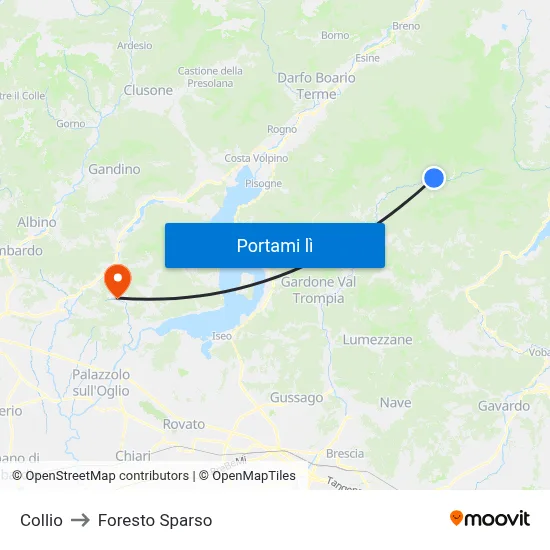 Collio to Foresto Sparso map