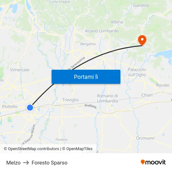 Melzo to Foresto Sparso map