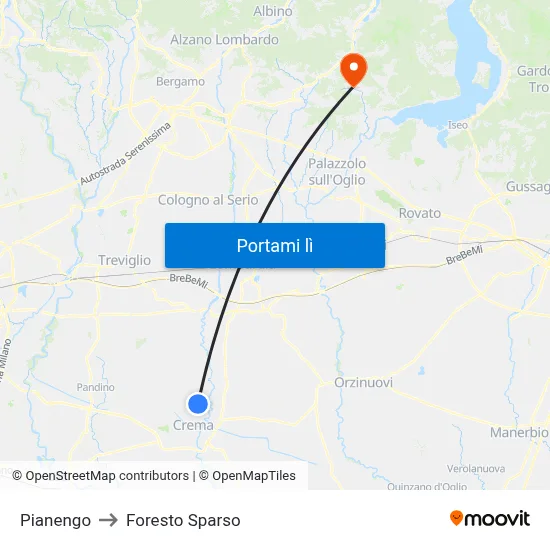 Pianengo to Foresto Sparso map