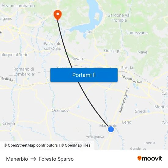 Manerbio to Foresto Sparso map