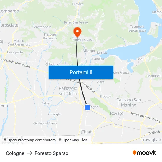 Cologne to Foresto Sparso map