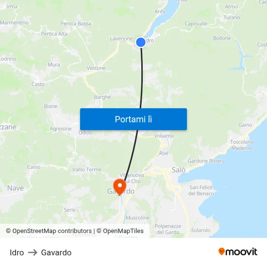 Idro to Gavardo map