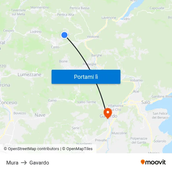 Mura to Gavardo map