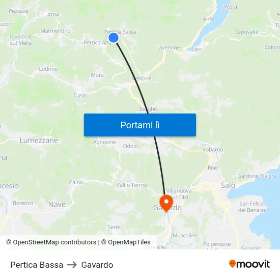 Pertica Bassa to Gavardo map