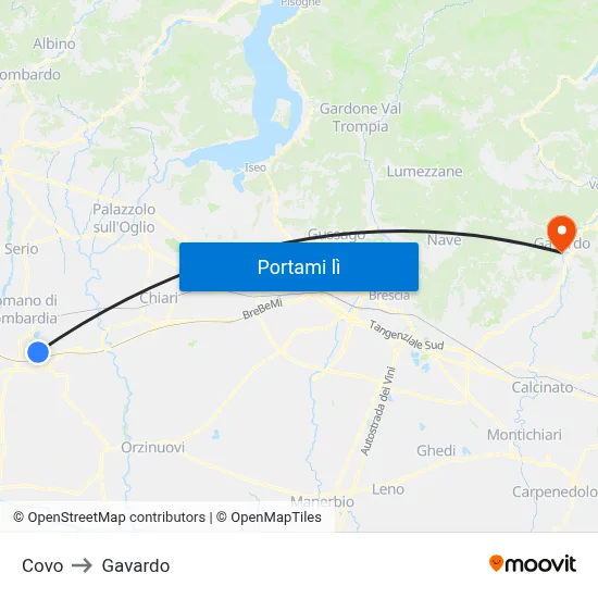 Covo to Gavardo map