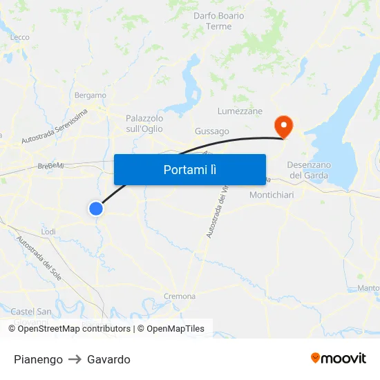 Pianengo to Gavardo map