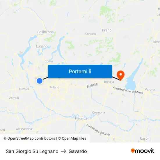 San Giorgio Su Legnano to Gavardo map