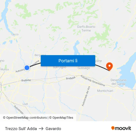 Trezzo Sull' Adda to Gavardo map