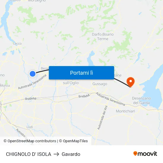 CHIGNOLO D' ISOLA to Gavardo map