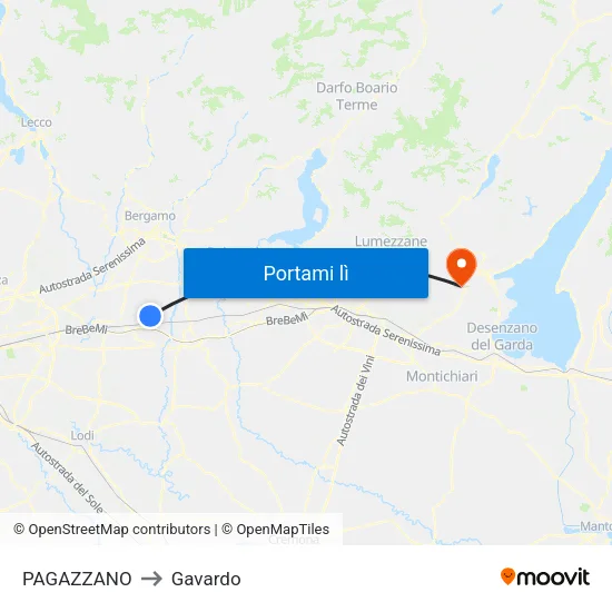 PAGAZZANO to Gavardo map
