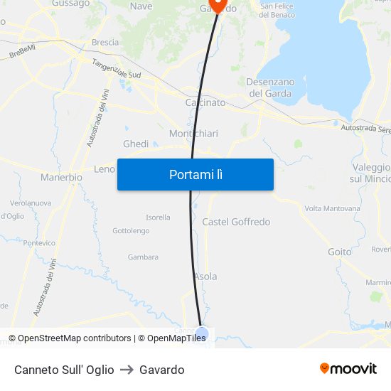 Canneto Sull' Oglio to Gavardo map