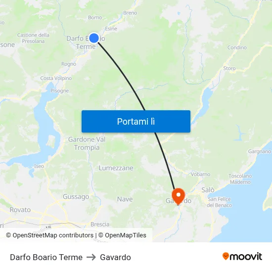 Darfo Boario Terme to Gavardo map