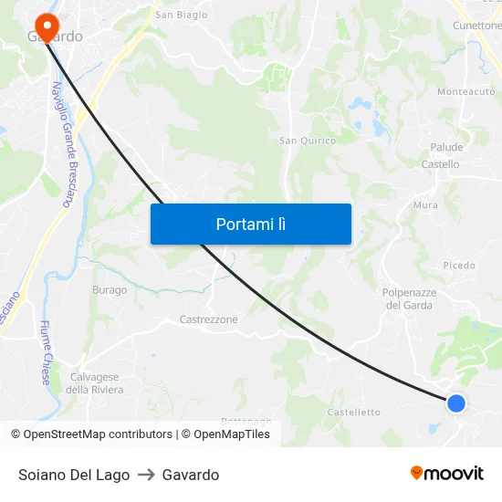 Soiano Del Lago to Gavardo map