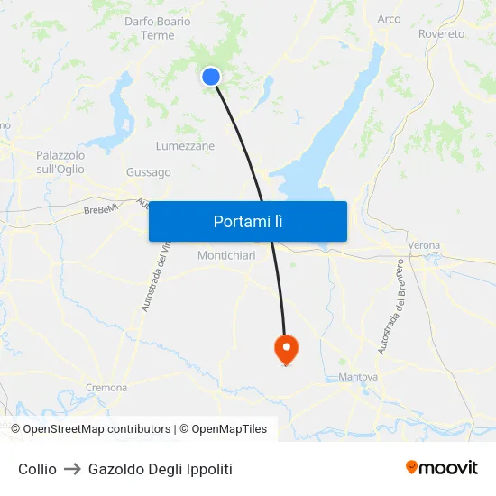 Collio to Gazoldo Degli Ippoliti map